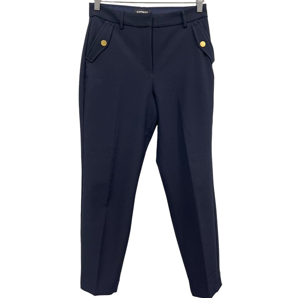 Express Crop High Rise Ankle Pant Size 4R Stretch Career Office Workwear Preppy